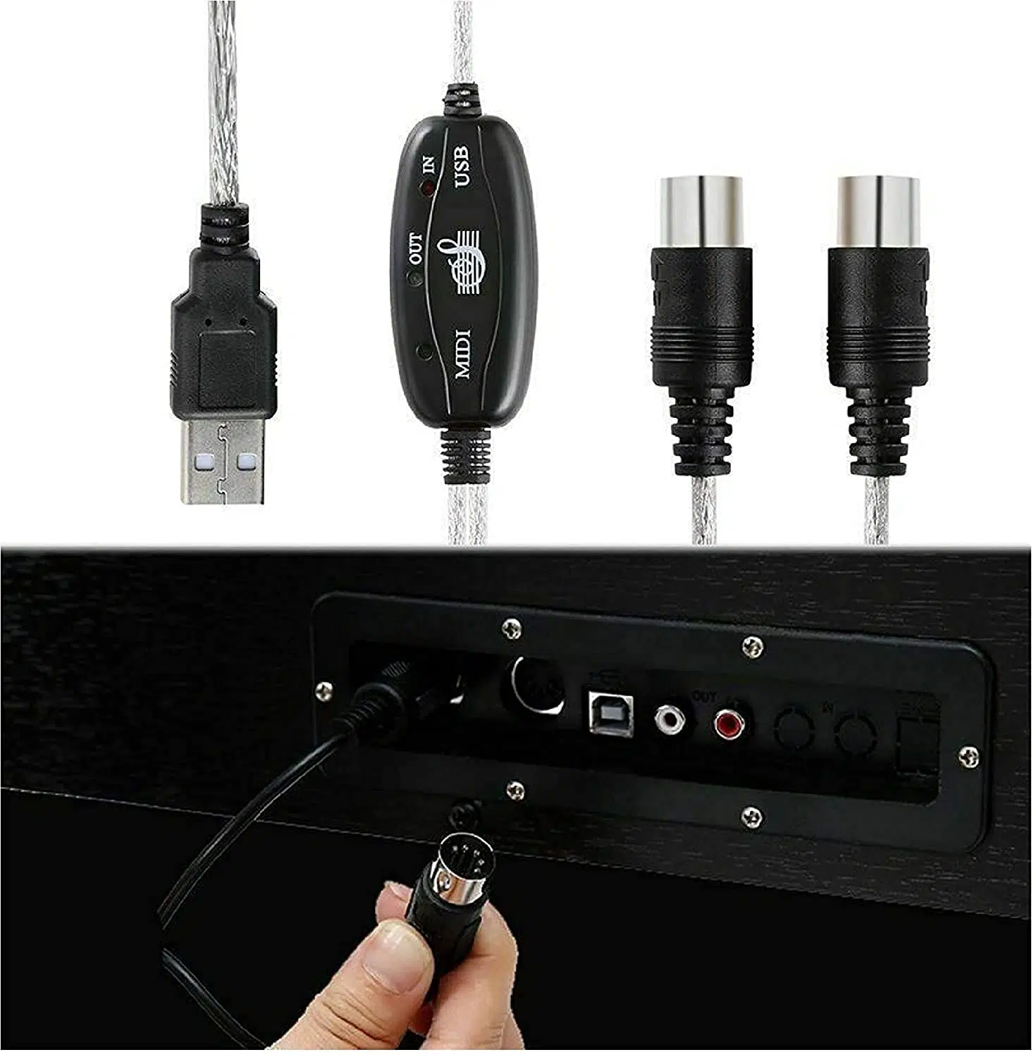 FDBV USB in-Out MIDI Interface Cable Converter to PC Music Keyboard Adapter Cord - Image 4